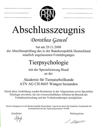darauf bin ich stolz: Abschlusszeugnis ATN Dorotheas Abschlusszeugnis ATN